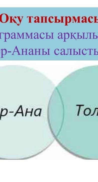 Сравните Толганай и жер-Ана через диаграмму Венна​