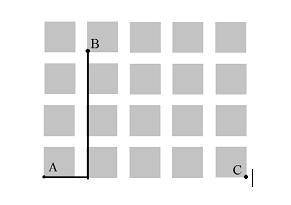 На плане одного из районов города клетками изображены кварталы, каждый из которых имеет форму квадра