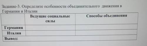 Задание 3 Определите особенности объединительного движения в Германии и Италии ​