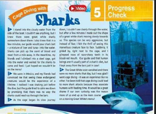 1.Which of the following does the writer say in the first paragraph? A. Sharks mostly ignore human b
