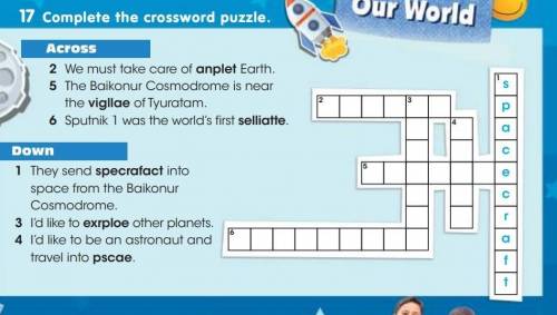 17 Complete the crossword puzzle 2 We must take care of anplet Earth.5 The Balkonur Cosmodrome is ne