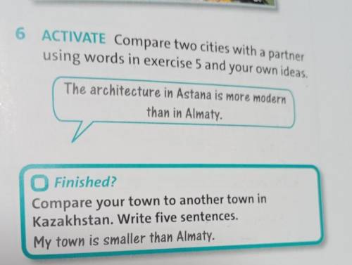 6 ACTIVATE Compare two cities with a partner using words in exercise 5 and your own ideas.The archit