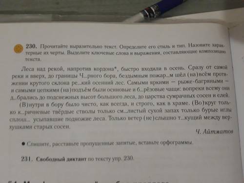 Прочитайте выразительно текст. ОПРЕДЕЛИТЕ его стиль и тип. Назовите характерные их черты .Выделите к