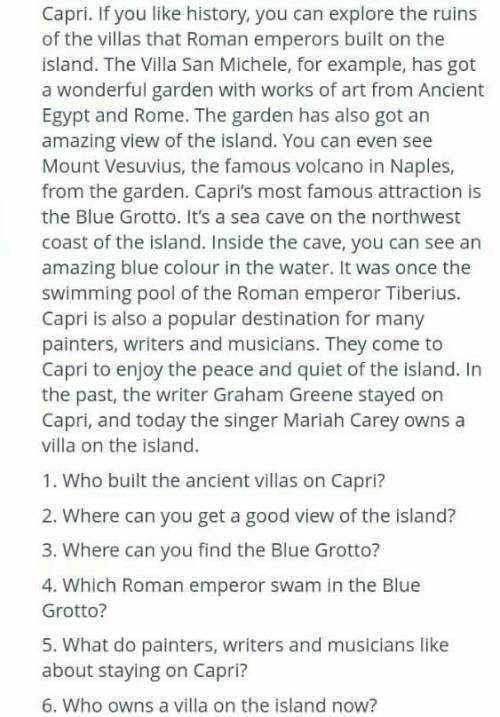Read the text and answer the questions, The island of Caon is in the Tyrrhenian Sea, off thewest coa