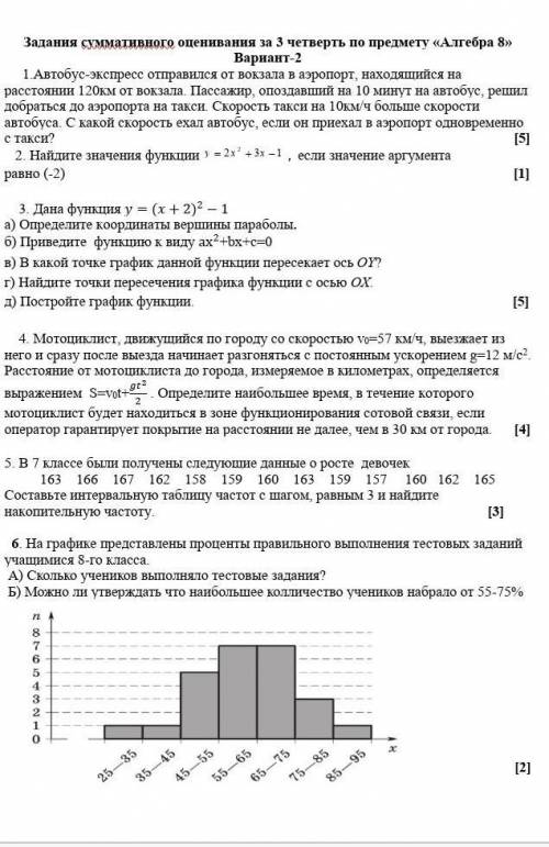 Соч по алгебре 8 класс ​