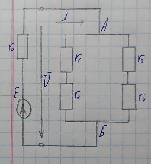 E=140B;r0=0,5Oм;r1=12Ом ;r2=13 Ом; r3=10 Om; r4=10 Om.​