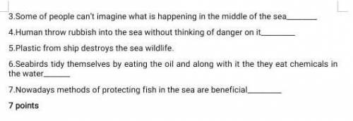 Are the sentences True, False or Not given? 1. The plastic in the sea can disappear in the future2.