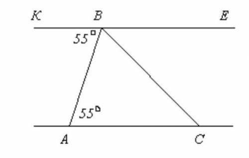 Найдите углы треугольника ABC, пересекающего сторону прямой BC в точке K.​