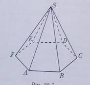 В правильной шестиугольной пирамиде SABCDEF стороны основания равны 1, боковые ребра 2. найдите угол