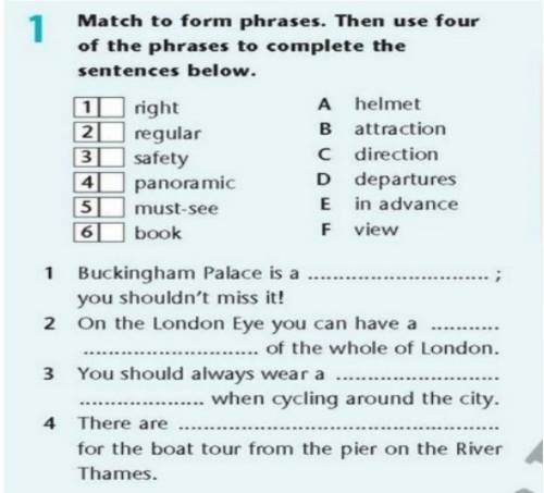 Task 1Match to form phrases. Then use fourof the phrases to complete thesentences below.1)right2)reg