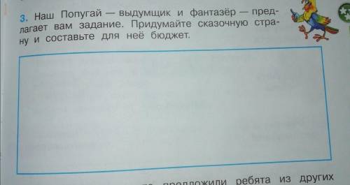 Наш попугай – выдумщик и фантазёр – предлагает вам задание. Придумайте сказочную страну и составьте