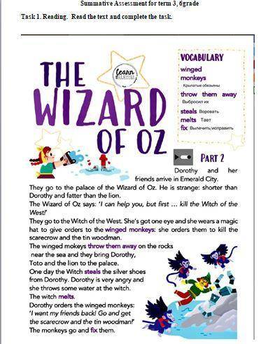 TRUE or FALSE? 1. The Wizard Ozz is the tallest in the world 2. The Witch of the West has got one ey