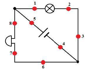 Рассмотри схему! Что происходит, если в точке 5 находится разомкнутый ключ? 6 shema.png Звонок звон