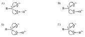 Выберите схему, отражающую распределение электронной плотности в молекулах карбоновых кислот.