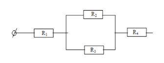 Сопротивление всех частей цепи 18 Ом. Найти значение сопротивления R4 при R1 = 5 Ом, R2 = 15 Ом, R3