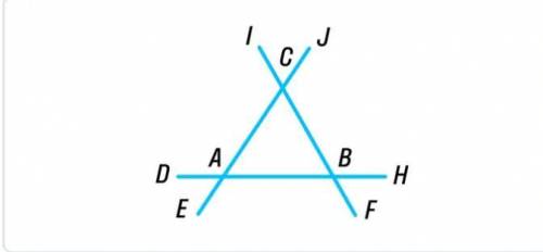 Перечисли все внешние углы треугольника ABC. 1.DBC2.DAC3.DAE4.EAB5.EAC6.FBD7.FCJ8.FBH9.HBC10.JCI11.J