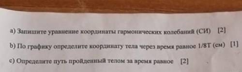 Тело совершает гармонические колебания по графику, представленному на рисунке(фото): найти(фото):