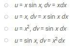 Указать представление интеграла ∫x^2sin x dx в виде ∫udv, которое при интегрировании по частям приве