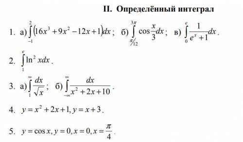 Определенные интегралы.