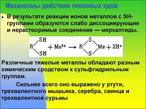 Какие вещества и почему являются ингибиторами дегидрогеназ? Что такое «тиоловые яды»? ответ подтверд