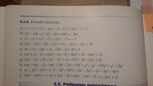 с решением алгебраических примеров с полиномами. Задание 2.1.4.полностью, с примера а) по пример j).
