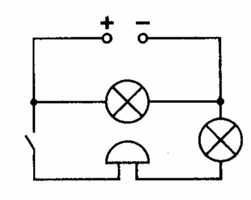 В електричному колі, схема якого зображена на малюнку, за до ключа можна вмикати та вимикати: * a) т