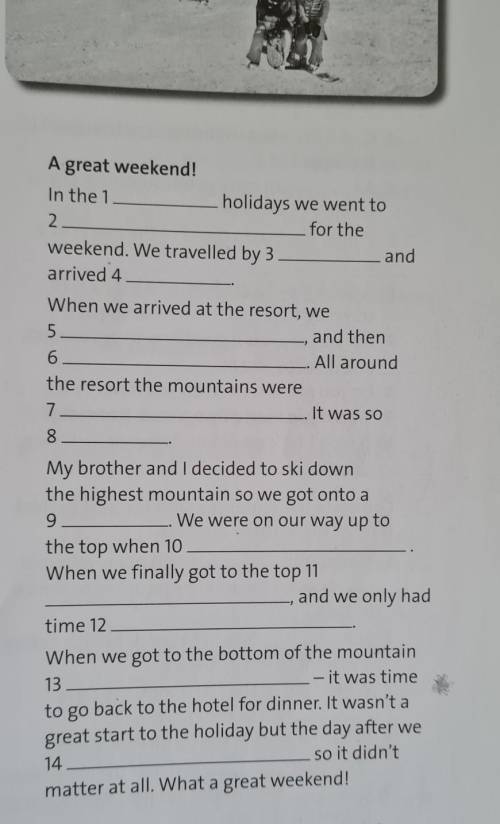 TASK es.3 **Read the notes and complete the storyabout a journeyP1 Introductionwinter holidays - Shy