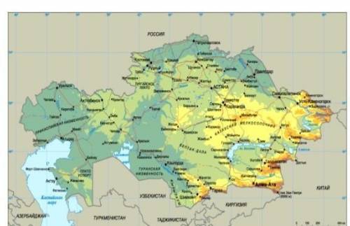 Найди на карте древние города на юге страны: Туркистан, Шымкент, Тараз Алматы. Напишите в черновике