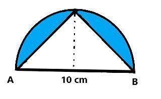 Если AB = 10 см, найдите отношение площади закрашенной части к площади треугольника (π = 3,14). * A)