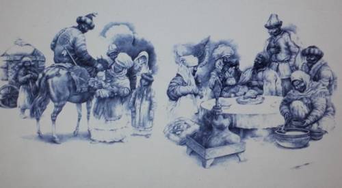 Задание 1. Рассмотрите репродукции карандашных работ казахстанского художника Ералы Оспанулы из сери