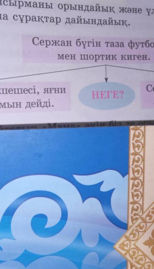 Достар, төмендегі тапсырманы орындайық және үлгіні пайдаланып, өз жұбы- мызға әңгіме бойынша сұрақта