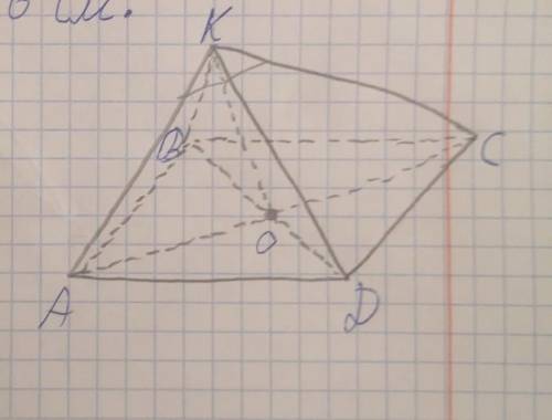 Основание пирамиды - ромб с длиной стороны 5 см и узким углом 60 °. Вычислите площадь наименьшего ди