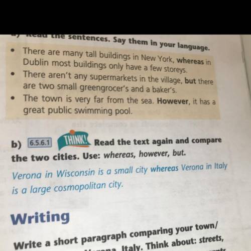 Read the text again and compare the two cities.Use:whereas,however,but