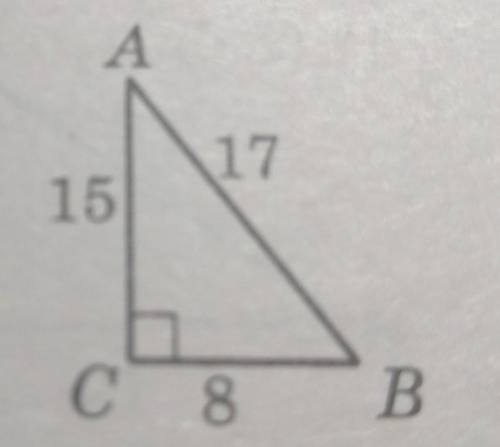 На рисунку прямокутний трикутник ABC (C = 90°). Знайдіть:1) cos A;2) sin B;3) tg А;4) cos B.​