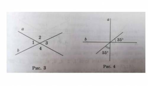 За рис. 3 знайдіть кути 1, 2, 4. За рис. 4 доведіть, що a lb. 2-га частинаРис. 23, 4, якщо 4+23=40.