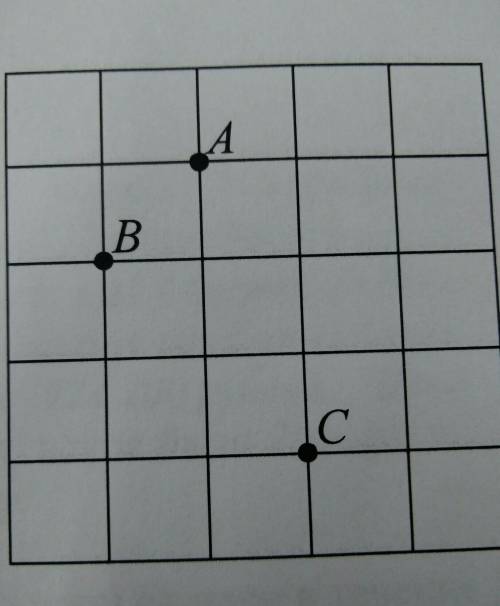 На клетчатой бумаге с размером клетки 1х1 отмечены точки А, В и С. Найдите градусную меру угла ABC.​