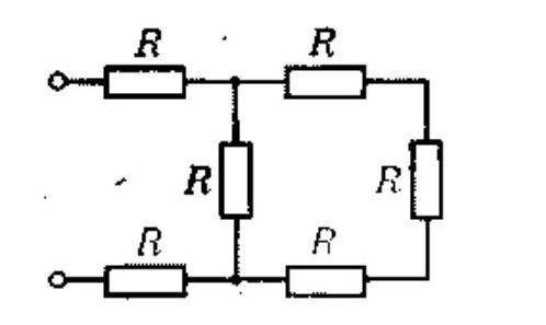 Найдите общее сопротивление цепи, изображенной на рисунке если сопротивление каждого резистора 100 О