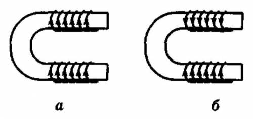 Задача 8 класса. Направление тока в катушках электромагнита можно изменять (см. рис.) Известно, что