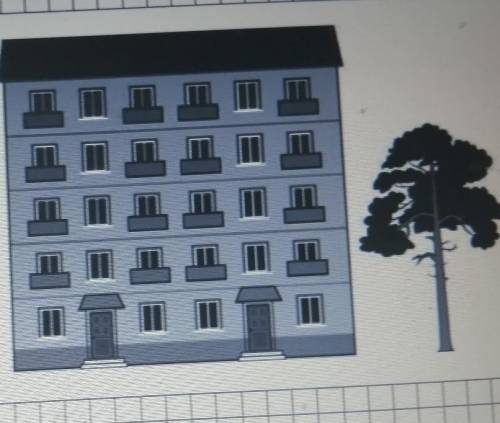 , я не понимаю На рисунке изображено здание и стоящие рядом дерево. Высота здания равна 19 метров. К