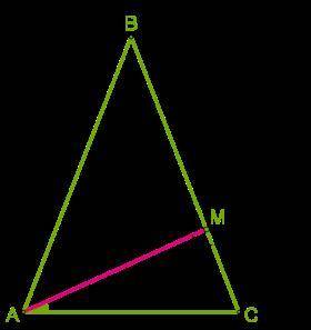 В равнобедренном треугольнике ABC величина угла при вершине B равна 56°. Определи угол между основан