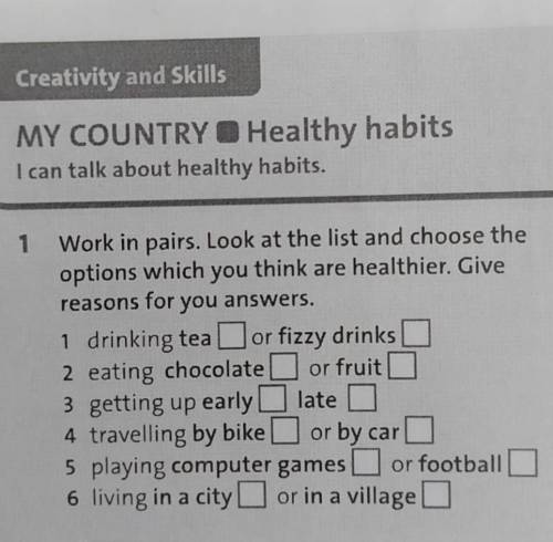 Task 1. Exercise 1 page 100. Choose the variant to be healthier. Упражнение 1 страница 100. Выберите