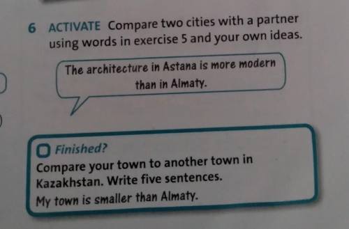 6 ACTIVATE Compare two cities with a partner using words in exercise 5 and your own ideas.The archit