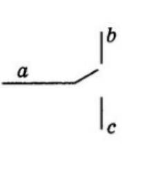Перемикач (див. рисунок) в одному з положень з'єднує проводи а та b, а в іншому - проводи а та с. На