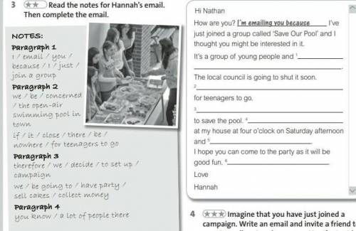 Read the notes for Hannah's email . Then complete the email The local council is going to shut in so