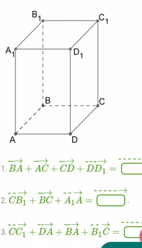 Добавь данные векторы . Используй параллелепипед и повторы знания о векторах  в плоскости.  1. BA-→-