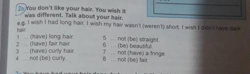 Activity 2b. you don't like your hair. you wish it was different. talk about your hair.​
