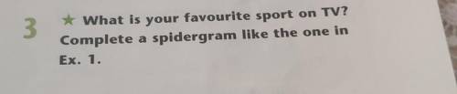 E3What is your favourite sport on TV?Complete a spidergram like the one inEx. 1.​