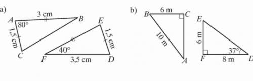 с геометрией 7 класс! Треугольник ABC равен треугольнику DEF. Напишите, чему равны неизвестные сторо