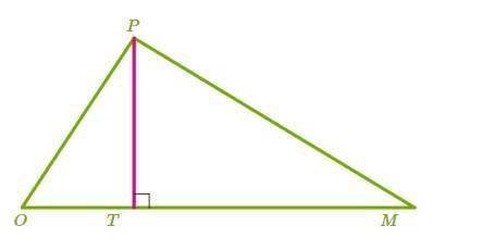 В треугольнике OPM проведена высота PT. Известно, что ∡ POM = 31° и ∡ OPM = 131°. Определи углы треу
