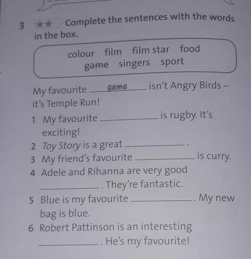 3.Complete the sentences with the words in the box.​